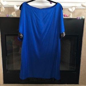 Beautiful royal blue satin dress
